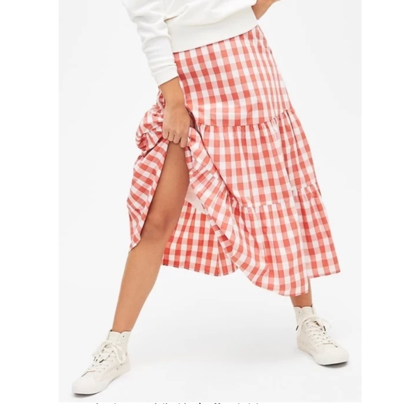 GAP Gingham Midi Skirt XS petite - New - Picture 9 of 13